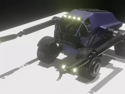 loader futuristic vehicle with lights 3D model