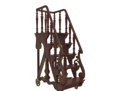 Rolling Library stairs  3D model
