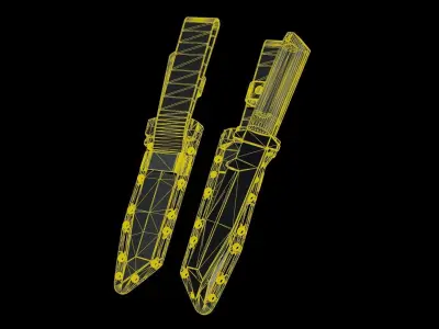 Military Tactical Knife Low-poly 3D model