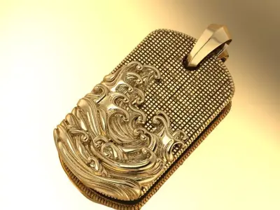 Dog Tag Pendant jewelry 3D model - for Him and Her 3D print model