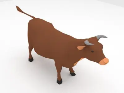 Cow Animal low poly Low-poly 3D model