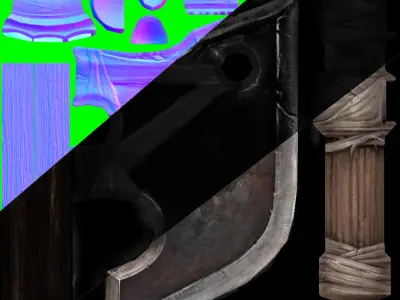 Axe Heavy 01 Low-poly 3D model