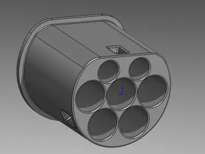 Type 2 Mennekes plug up to 480V 3 phase 63A or 1 phase 70A  3D print model