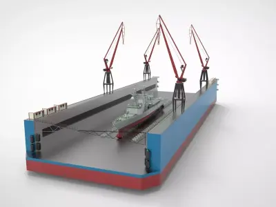 Floating docks Shipbuilding 3D model