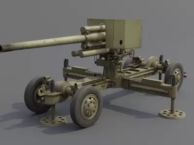 Luftvarnskanon m37 Anti Air Gun Low-poly 3D model