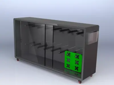 Industrial Cabinet For Metal Carriers Storage  Clean Room Fea... Free 3D model