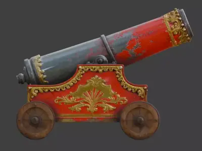 Vintage Circus Human Cannon 3D Model V01 Low-poly 3D model