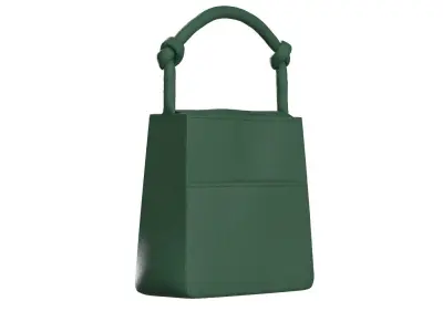 Dark green Leather Hobo Bag  3D model