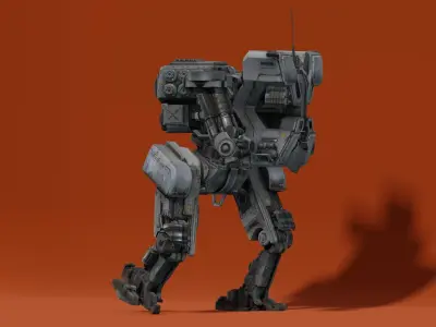 Cociva Robot rigged Low-poly 3D model
