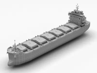 Panamax Bulk Ore Carrier Low-poly 3D model