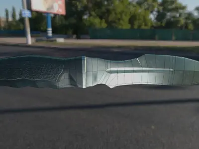 Military Army Knife PBR Low-poly game-ready Low-poly 3D model