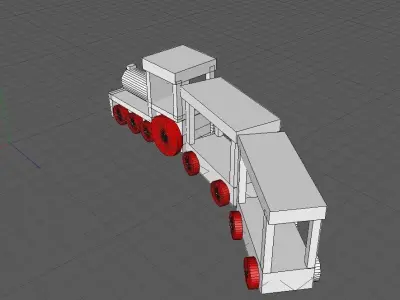 Toy Train 3d Modeling Low-poly 3D model