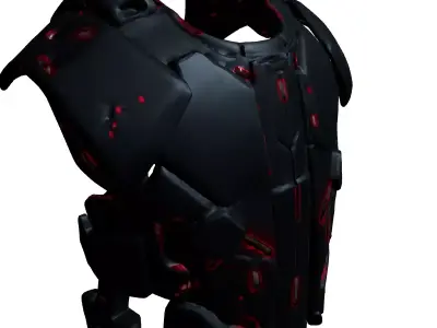 SciFi Heavy Chest Armor Low-poly 3D model