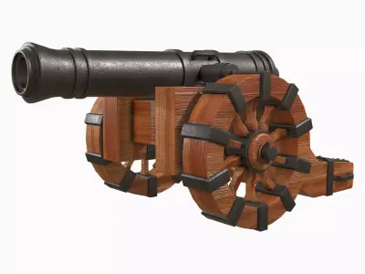 Cannon 2 Low-poly 3D model