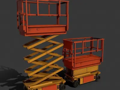 Scissors  Lifter Machine Pbr Low-poly 3D model