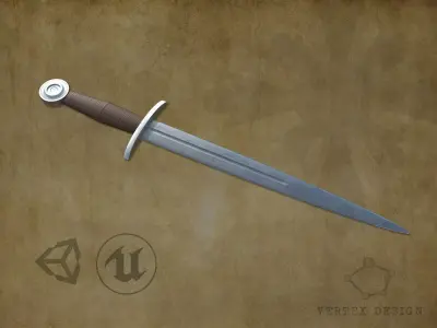 Medieval Dagger Low-poly 3D model purchase