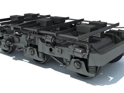 Hi-Ad Train Trucks Wheels 3D model