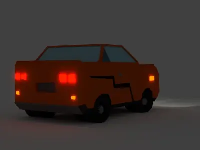 Low Poly Muscle Car Rig Low-poly 3D model
