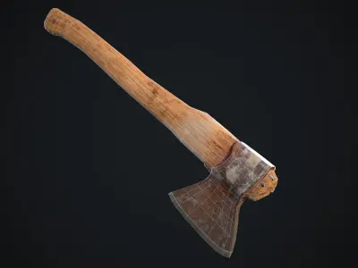 Old Viking Axe Low-poly 3D model