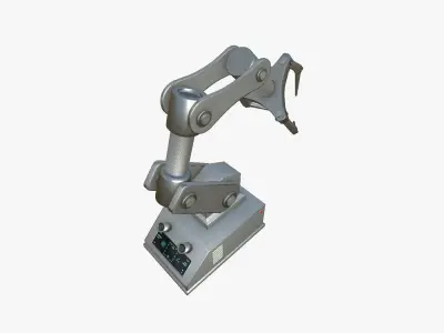 Robotic Hand A02 Bright Steel - Machinery Industrial Design Low-poly 3D model
