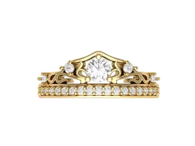 Crown Ring 3D print model