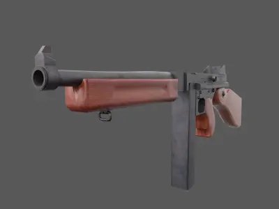 M1 Thompson - American WW2 Weapon Low-poly 3D model