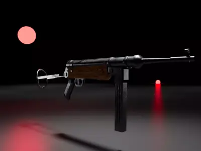 The Ghost MP40 Submachine Gun Redesign Low-poly 3D model