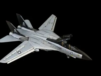 Grumman F-14 Tomcat US Fighter Jet Low-poly 3D model