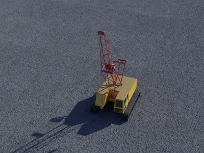 Crawler crane  Low-poly 3D model