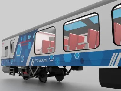 3D LHB Vistadome Coach Indian Railway 3D model