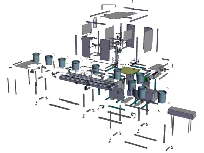 BP 20L Industrial Oil Drum Automated Inspection Line 3D model