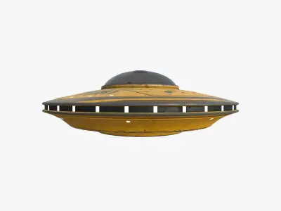 Alien Spaceship UFO B08 Yellow Dirt - Sci Fi Spacecraft Design Low-poly 3D model