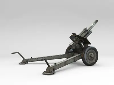 Low Poly M1938 M30 122mm Soviet howitzer Low-poly 3D model