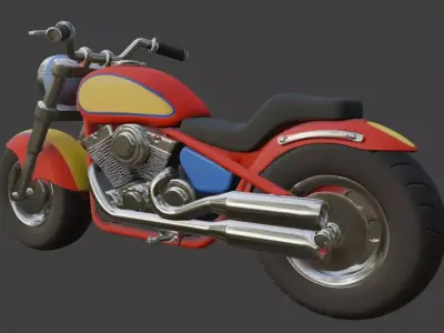 Cartoon Motorcycle 3D Model 3D model 3