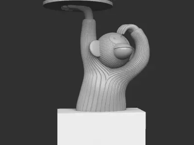 Monkey side table 3D print model