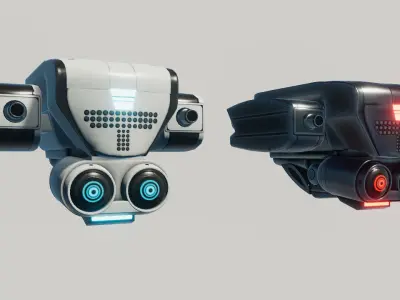 Sci Fi Combat Recon Drone Low-poly 3D model