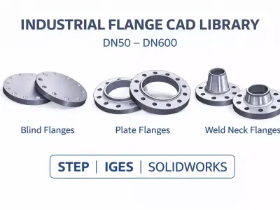 EN1092-1 PN16 Flange Pack DN50-DN600 CAD Models