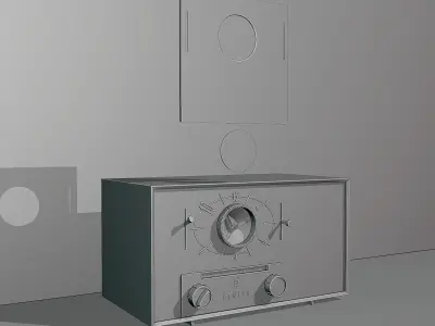 Vintage Zenith F 728 Clock Radio 3D model