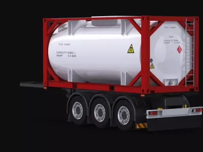 ISO 20 Tanker Trailer 3D model