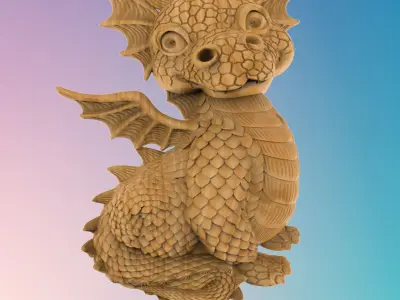 The Dragon 3D MODEL STL FILE FOR CNC ROUTER LASER 3D print model