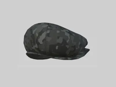 Newsboy Hat 04 Dark Camouflage - Character Fashion Design Low-poly 3D model