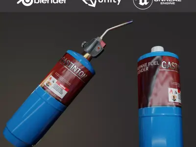 Propane Torch  Game Asset Low-poly 3D model