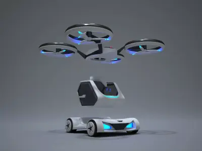 Flying Car 3D model buy