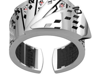 Antique Playing Cards Ring for Men 3D print model