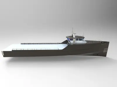 yacht support vessel 3D model