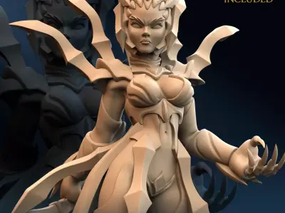 Spider Female Warrior Arachnid Blade A 3D print model