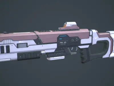 Laser Rifle Gun PBR Low-poly 3D model