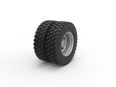 Military truck double wheel Scale 1 to 25 3D print model