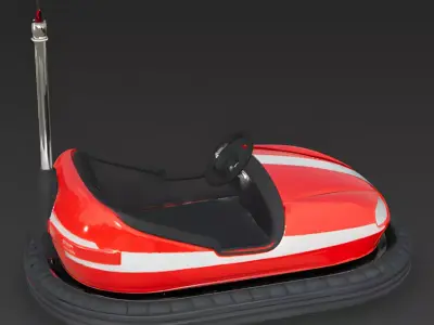 Retro 1960s Bumper Car 3D Model Low-poly 3D model