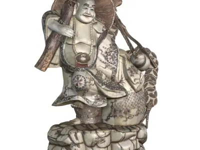 Bone Buddha Low-poly 3D model